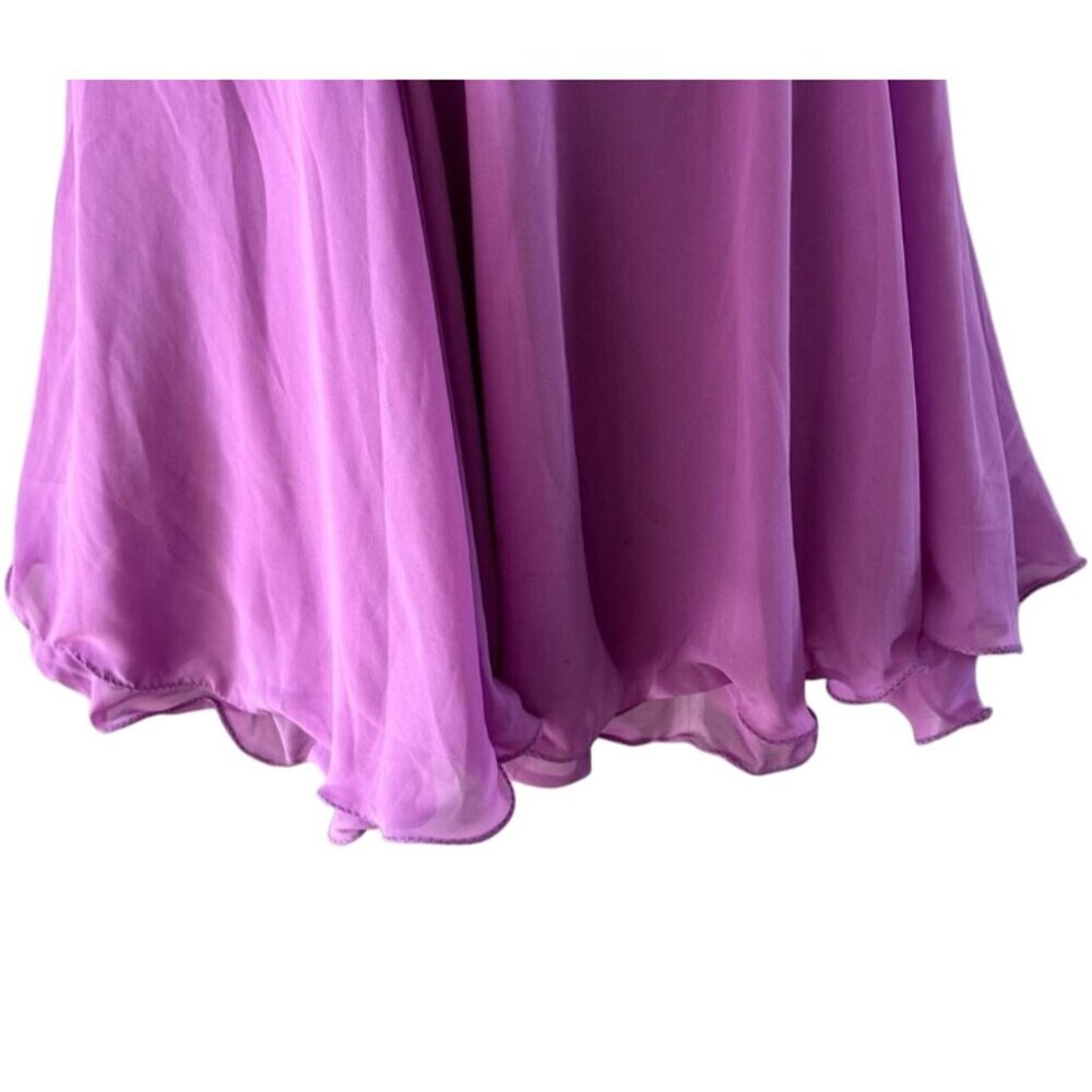 One Shoulder Pink Cocktail Dress With Pleated Bodice & Embellished Waist - Picture 11 of 16